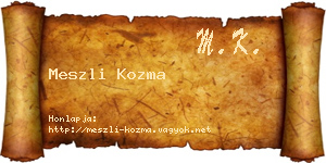 Meszli Kozma névjegykártya